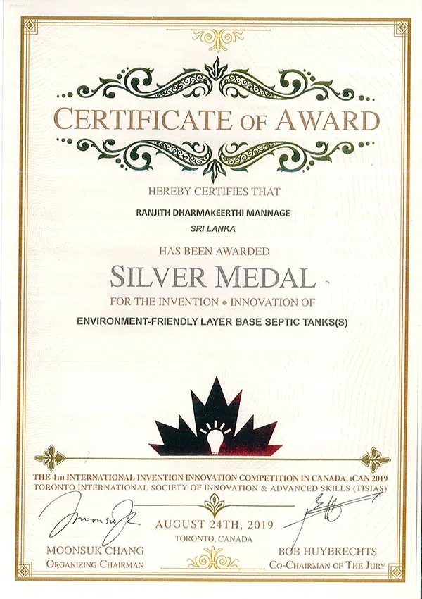 iCAN 2019 Canada Silver Medal Certificate Thumbnail